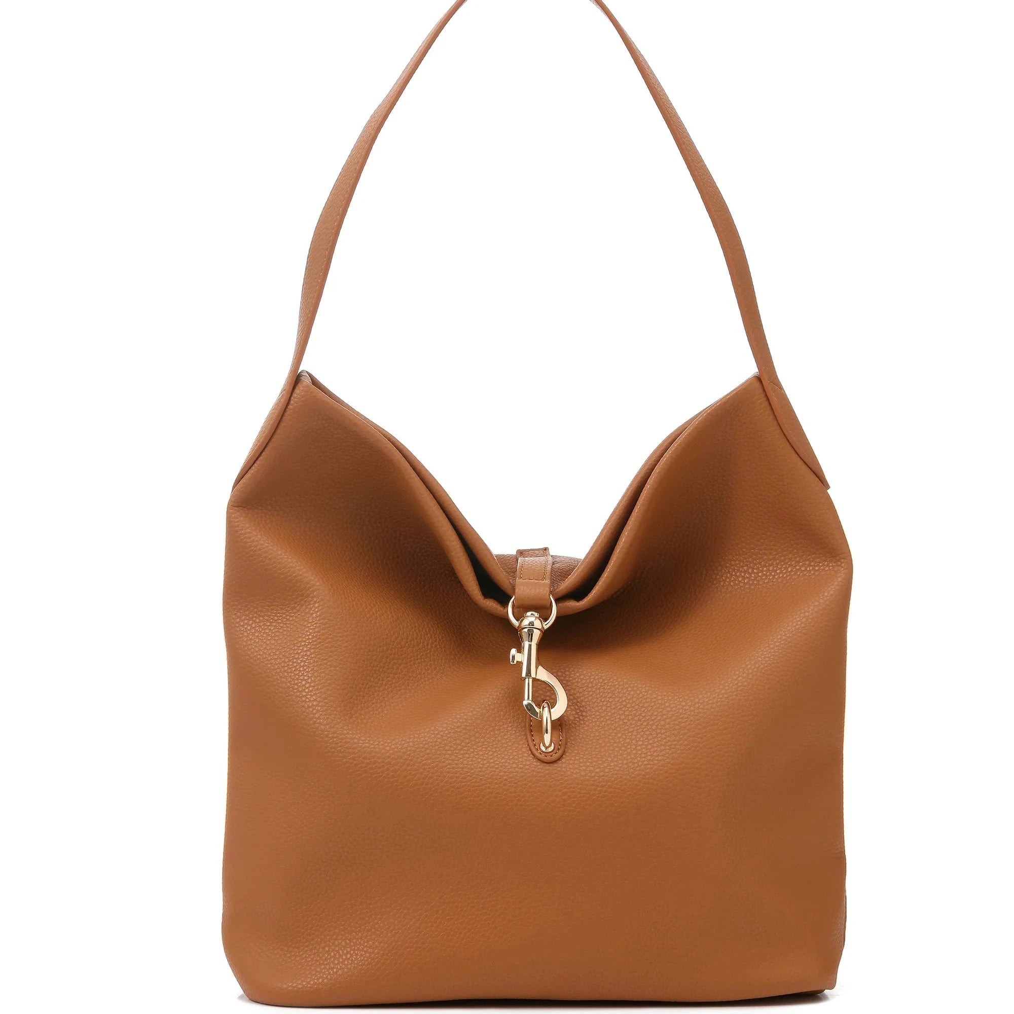 Vegan leather Shoulder Bag- camel
