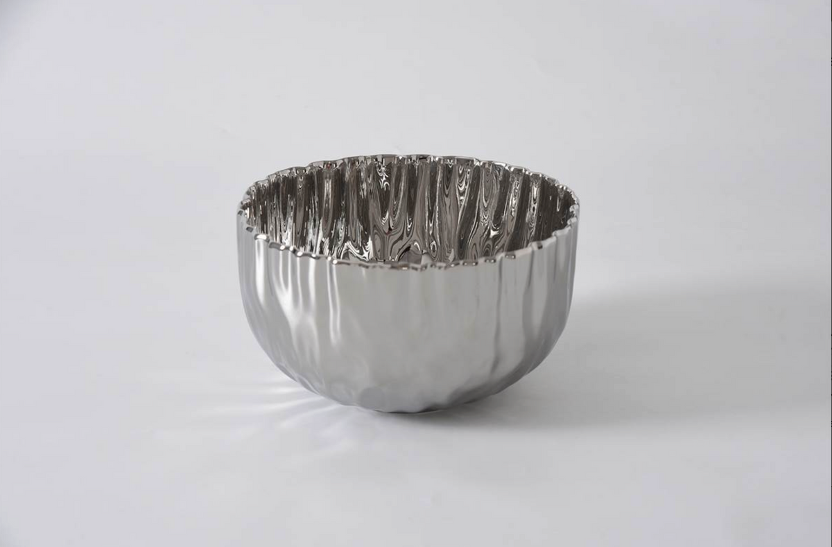 Bol moyen en porcelaine Pampa Bay Golden Salerno blanc