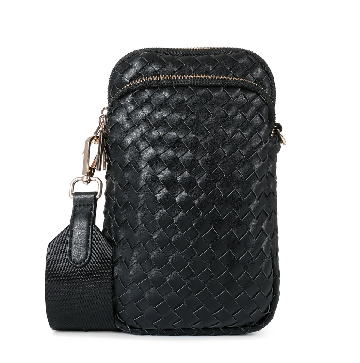 Sac bandoulière cargo pour téléphone en cuir végan grainé
