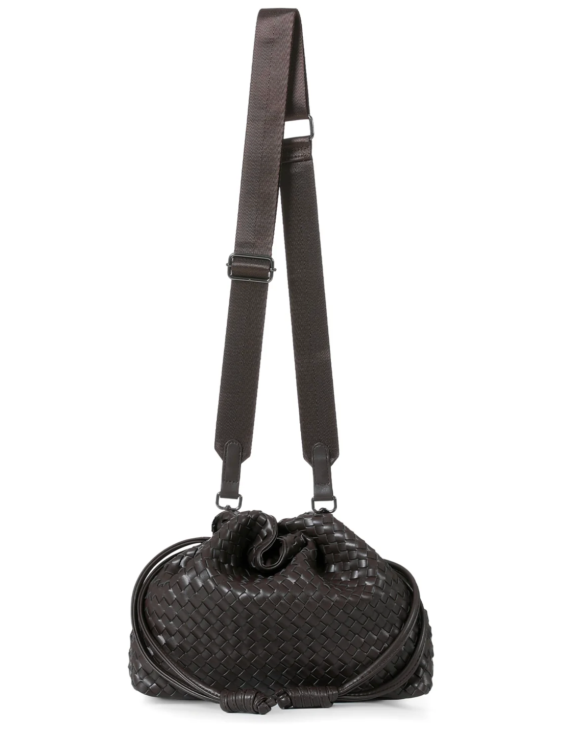 Sac cabas en cuir végan gaufré - noir