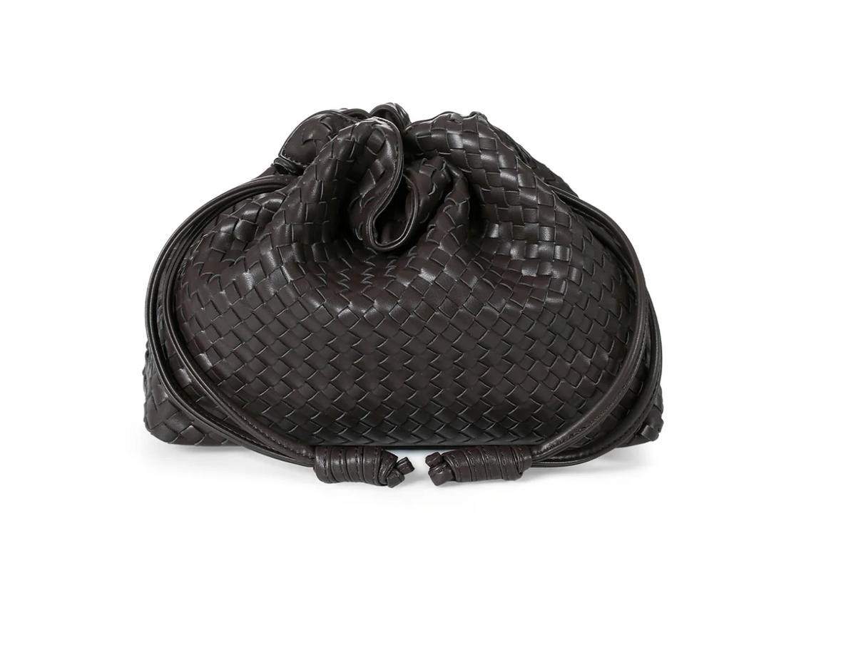 Sac cabas en cuir végan gaufré - noir