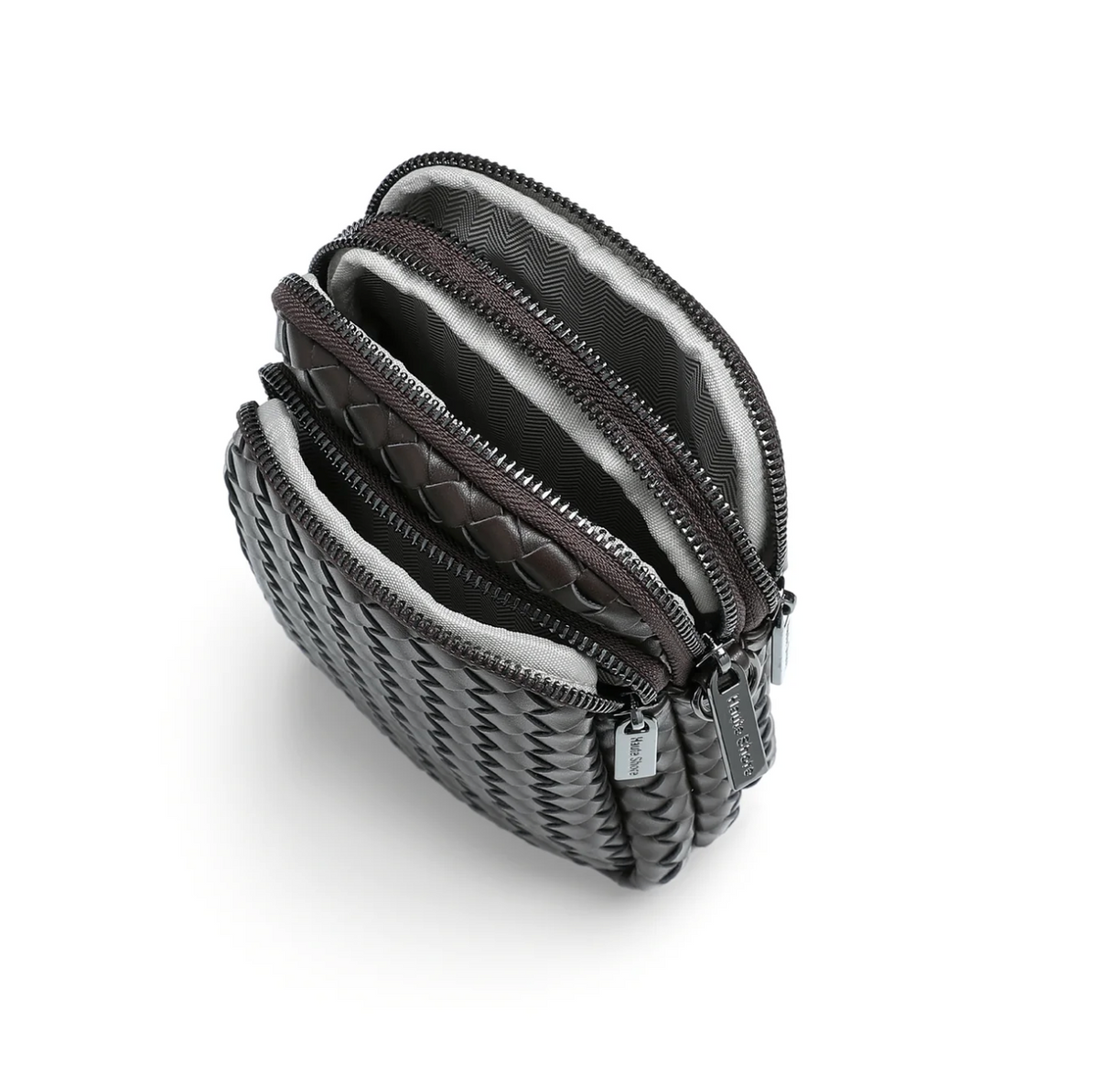 Sac bandoulière cargo pour téléphone en cuir végan grainé
