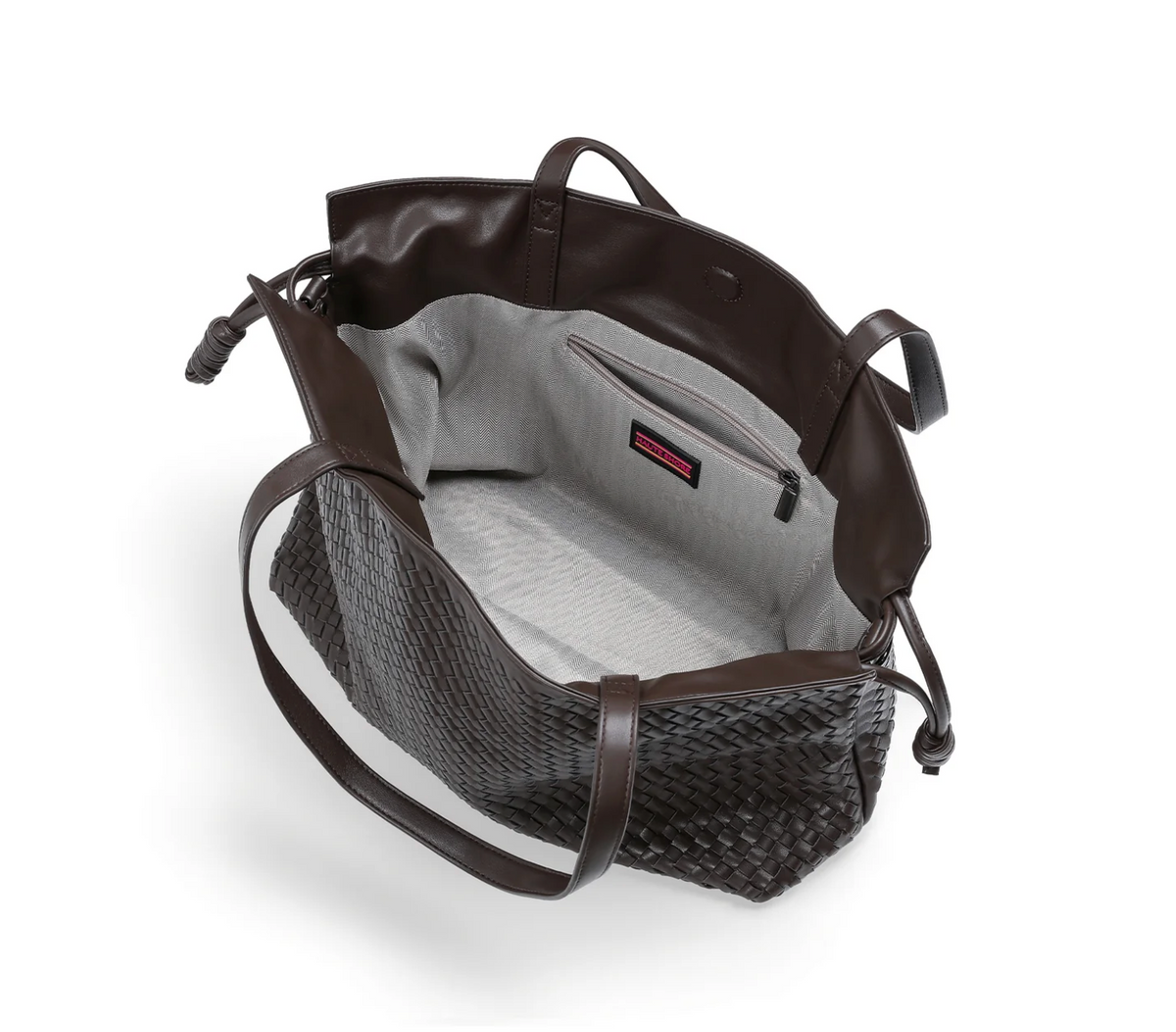 Sac cabas en cuir végan gaufré - noir