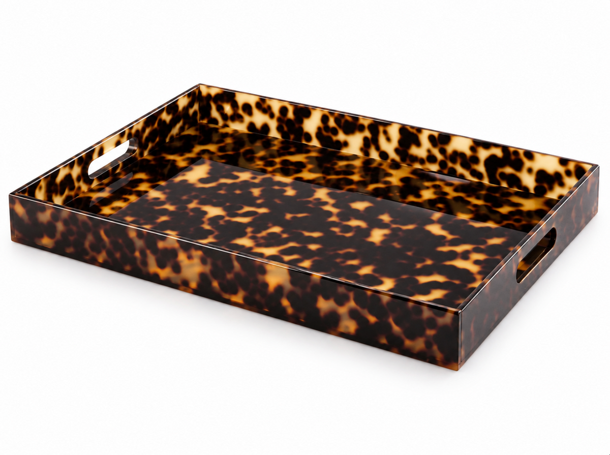 Acrylic Tortoise extra Large Tray With Handles