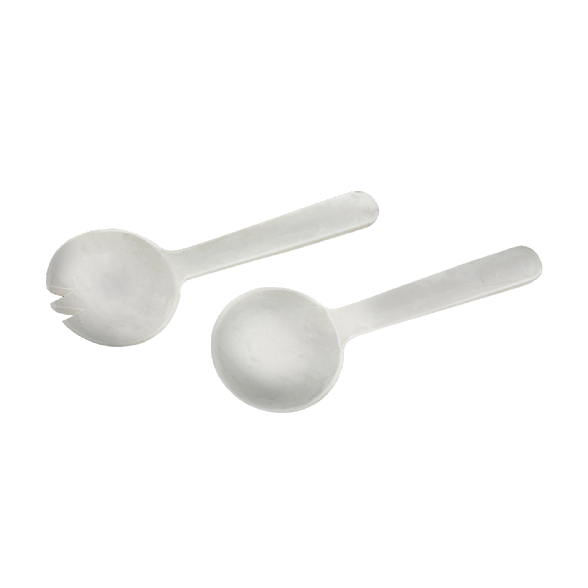 White Swirl Acrylic Bowl with Salad Servers