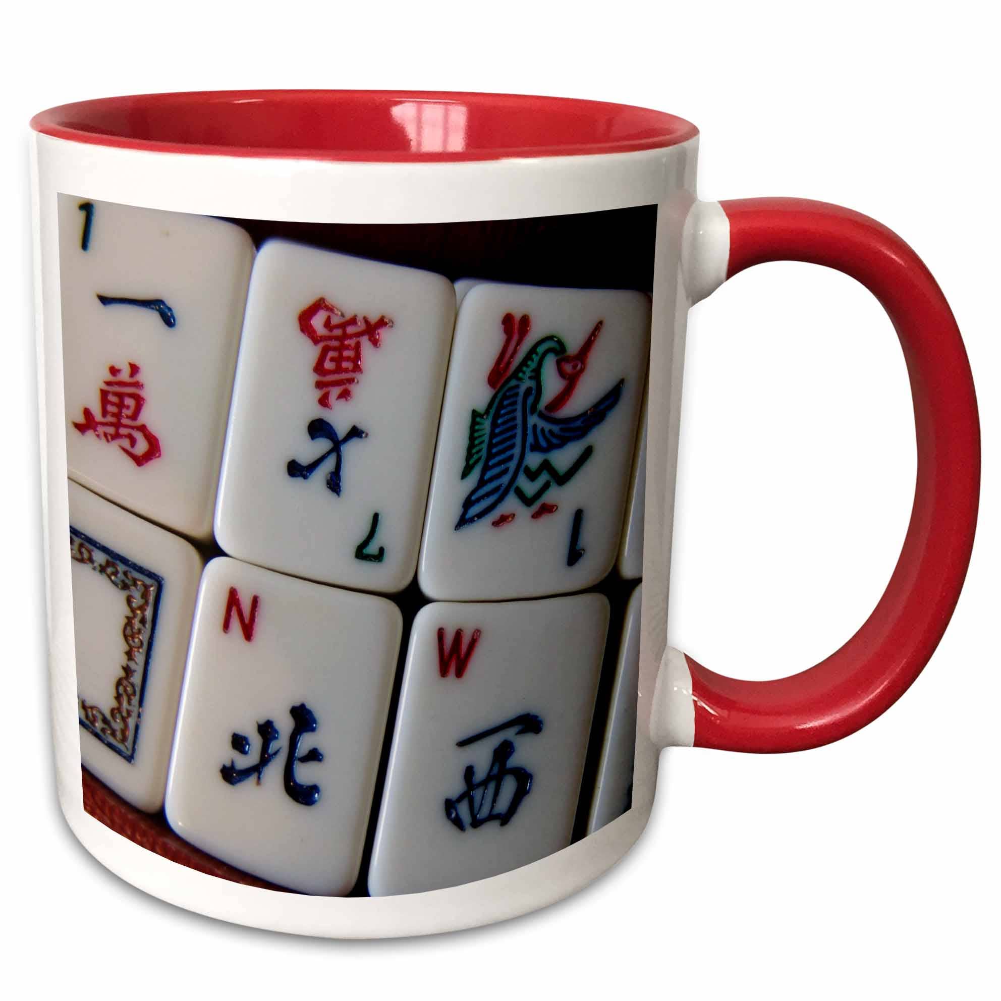 Mug rouge bicolore Luv Mah Jongg