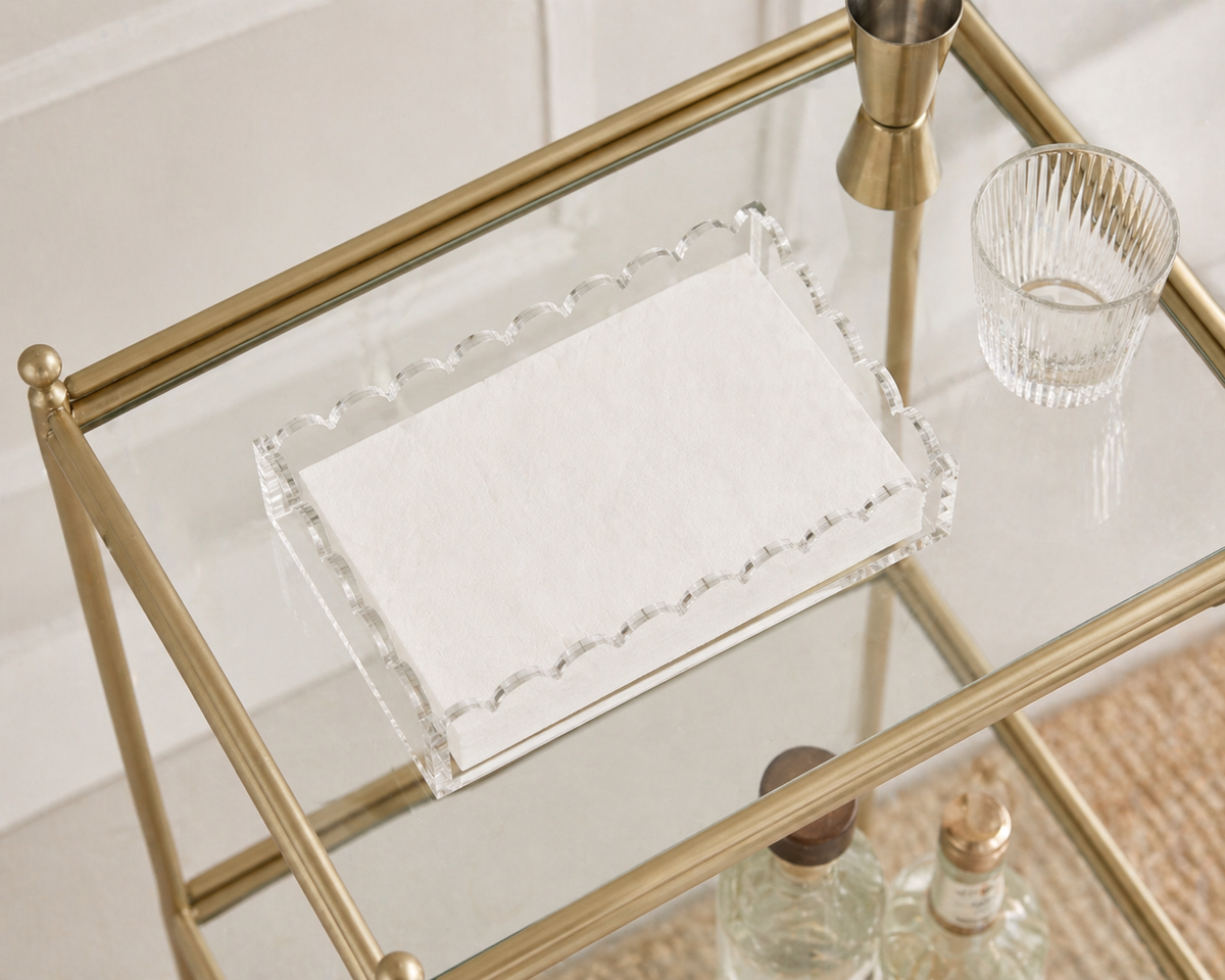 Scalloped Acrylic Guest Towel Napkin Holder