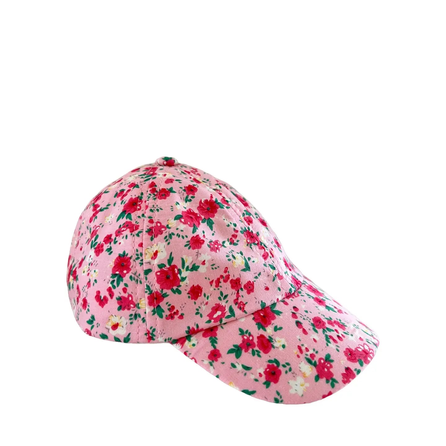 Casquette de baseball pour enfant, motif floral rose