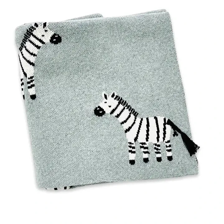 Personalized 3D Zebra Organic Cotton Baby Blanket