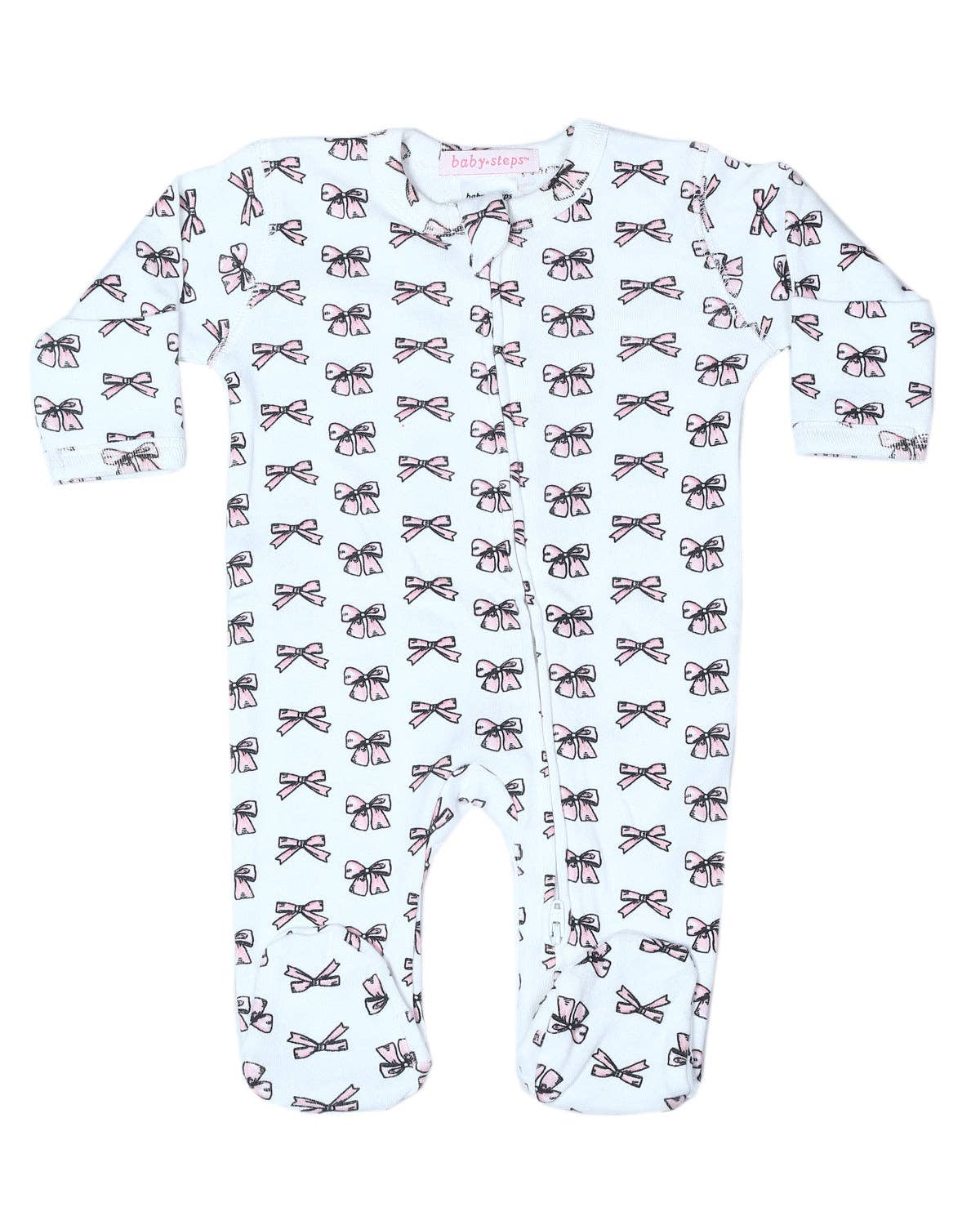 Baby Zipper Footie - Bows