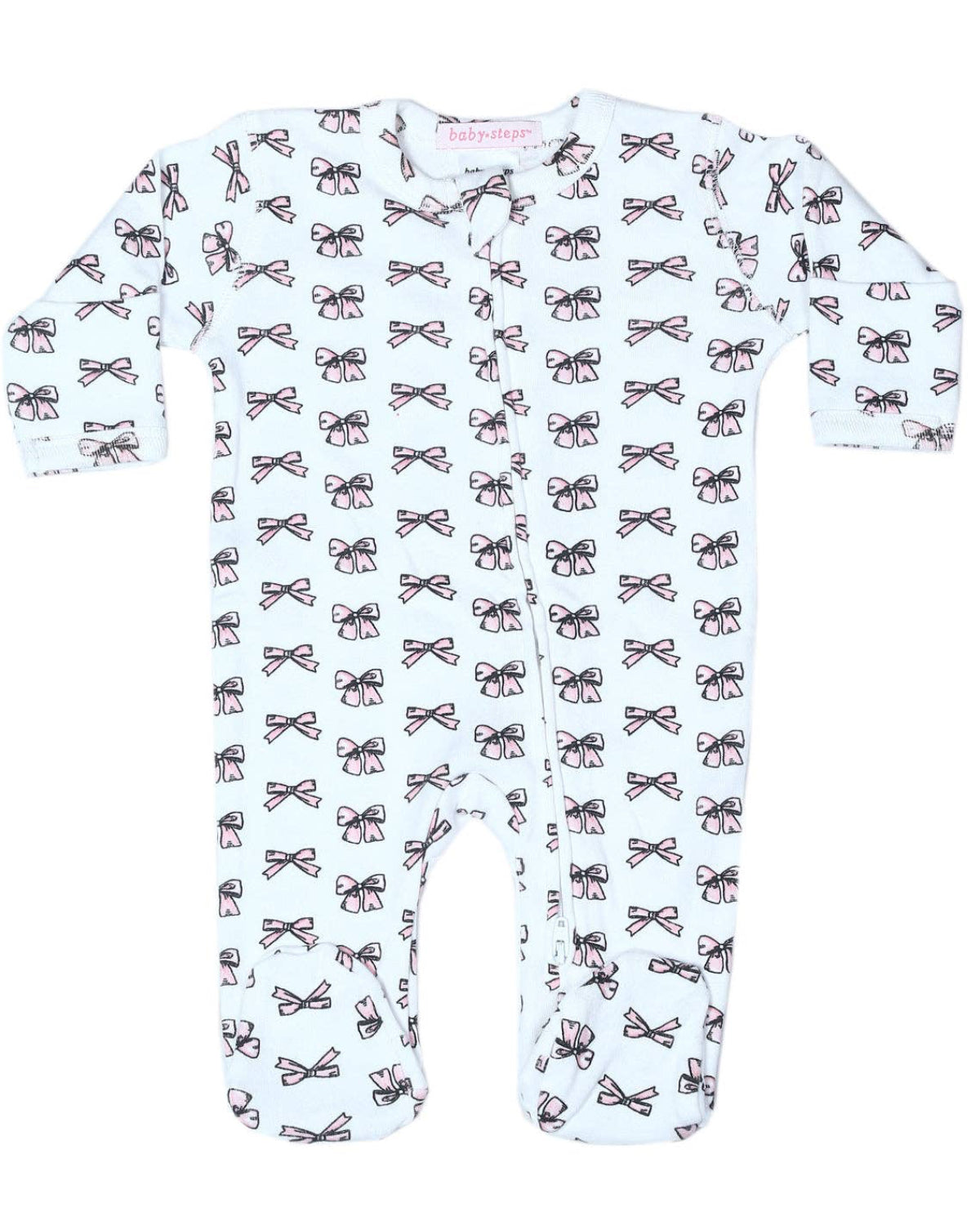 Baby Zipper Footie - Bows