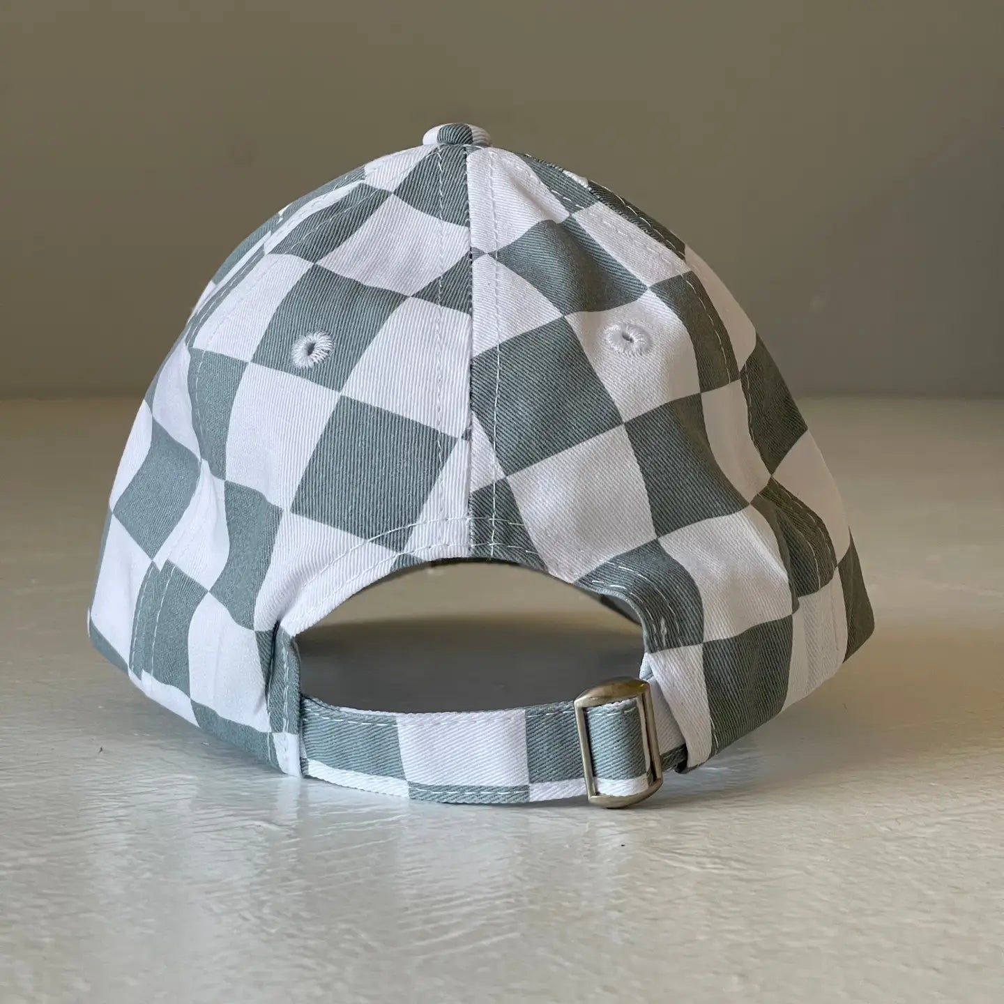 Casquette de baseball pour enfant, motif damier bleu