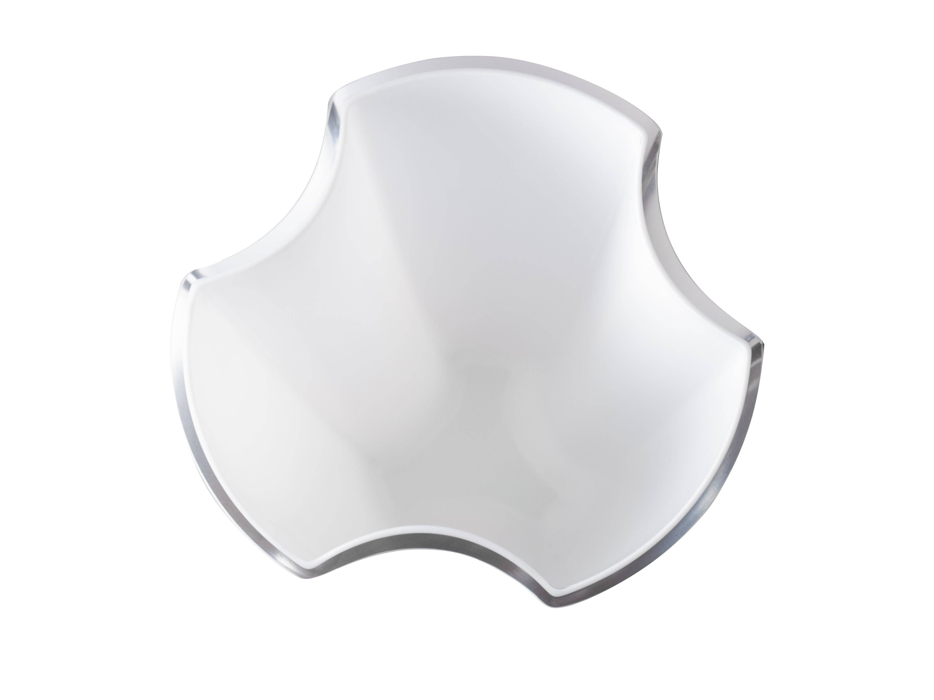 Vase ondulé en verre blanc