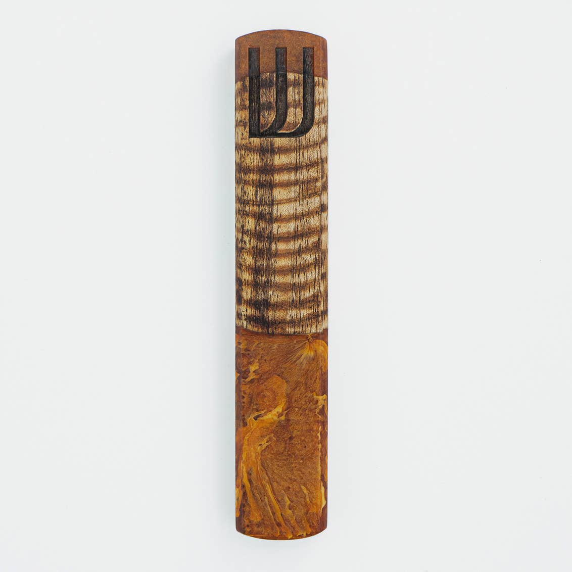 Natural Wood & Resin Mezuzah - Judaica