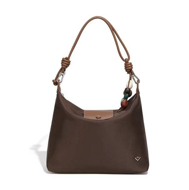 Nylon Hobo/Crossbody Bag: Brown