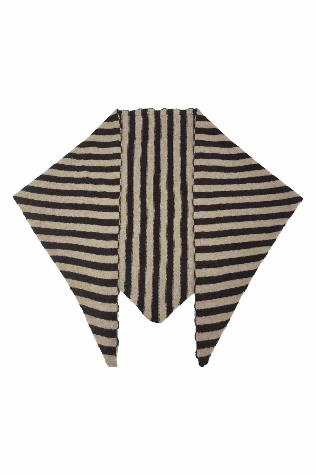 Striped Triangle Knit Scarf