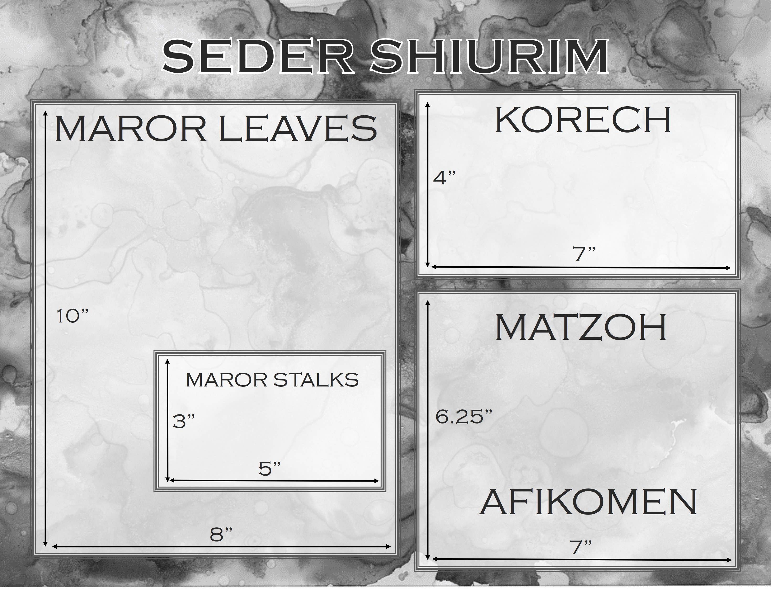 Seder Measurement Card - Placemat