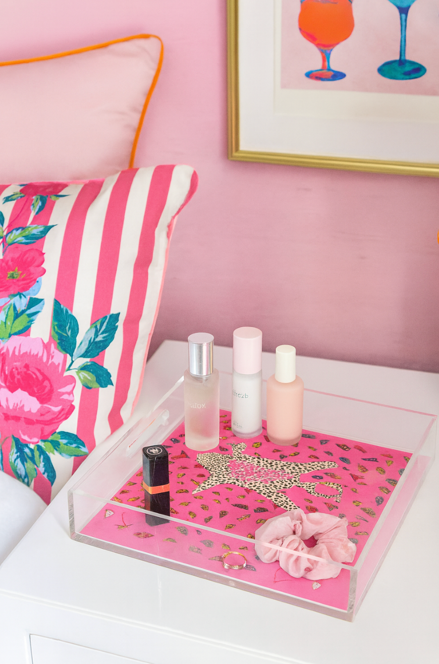 White Tiger Print Acrylic Display Tray