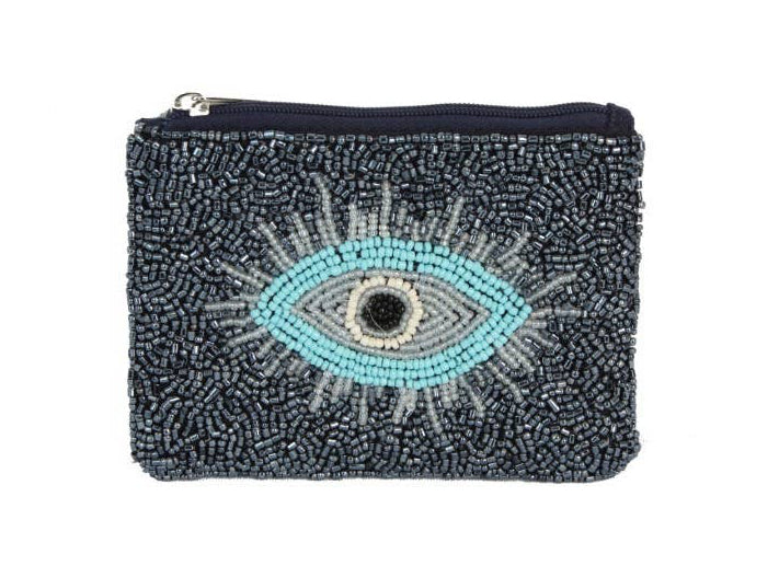 Fully Beaded EVIL EYE Coin Purse