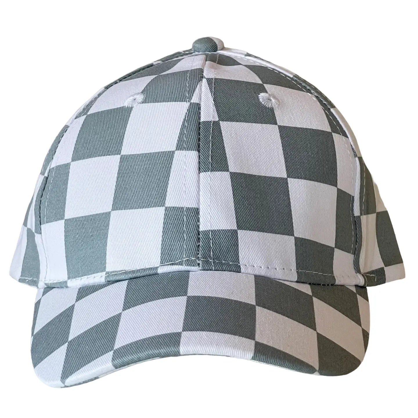 Casquette de baseball pour enfant, motif damier bleu