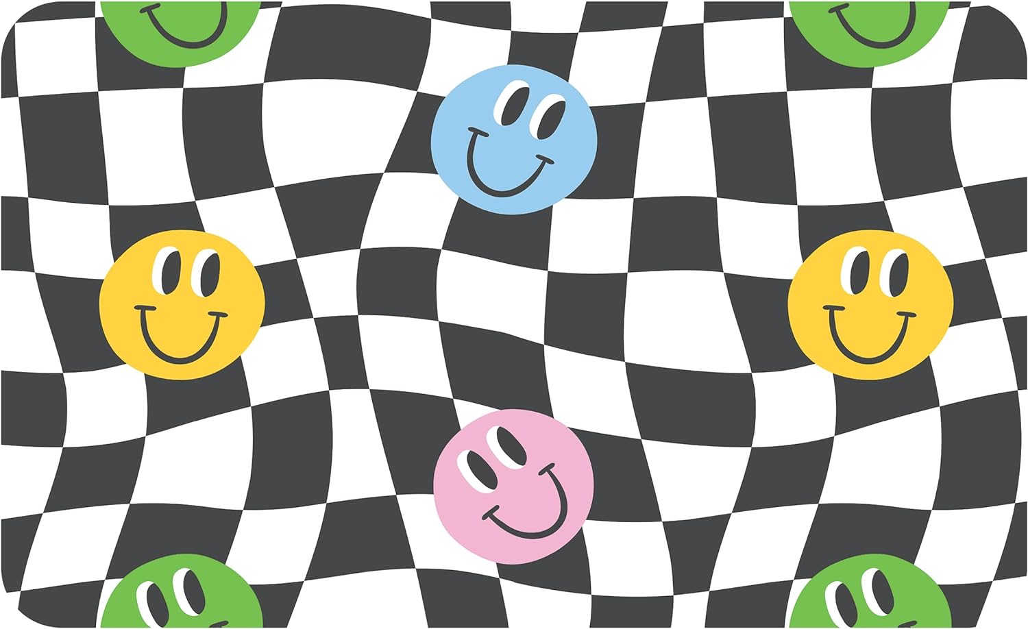 Camp Floor Mat - Checker Smileys