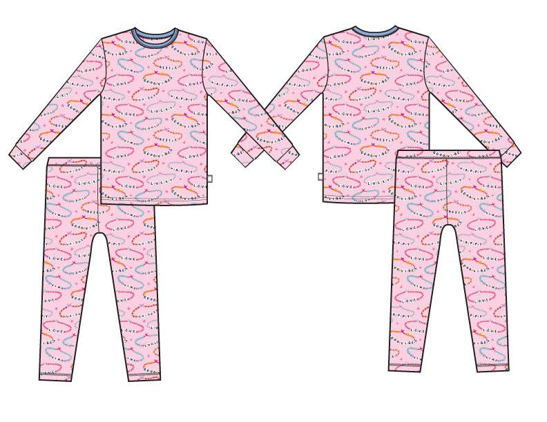 Friendship Bracelets Long Sleeve Jammies Set