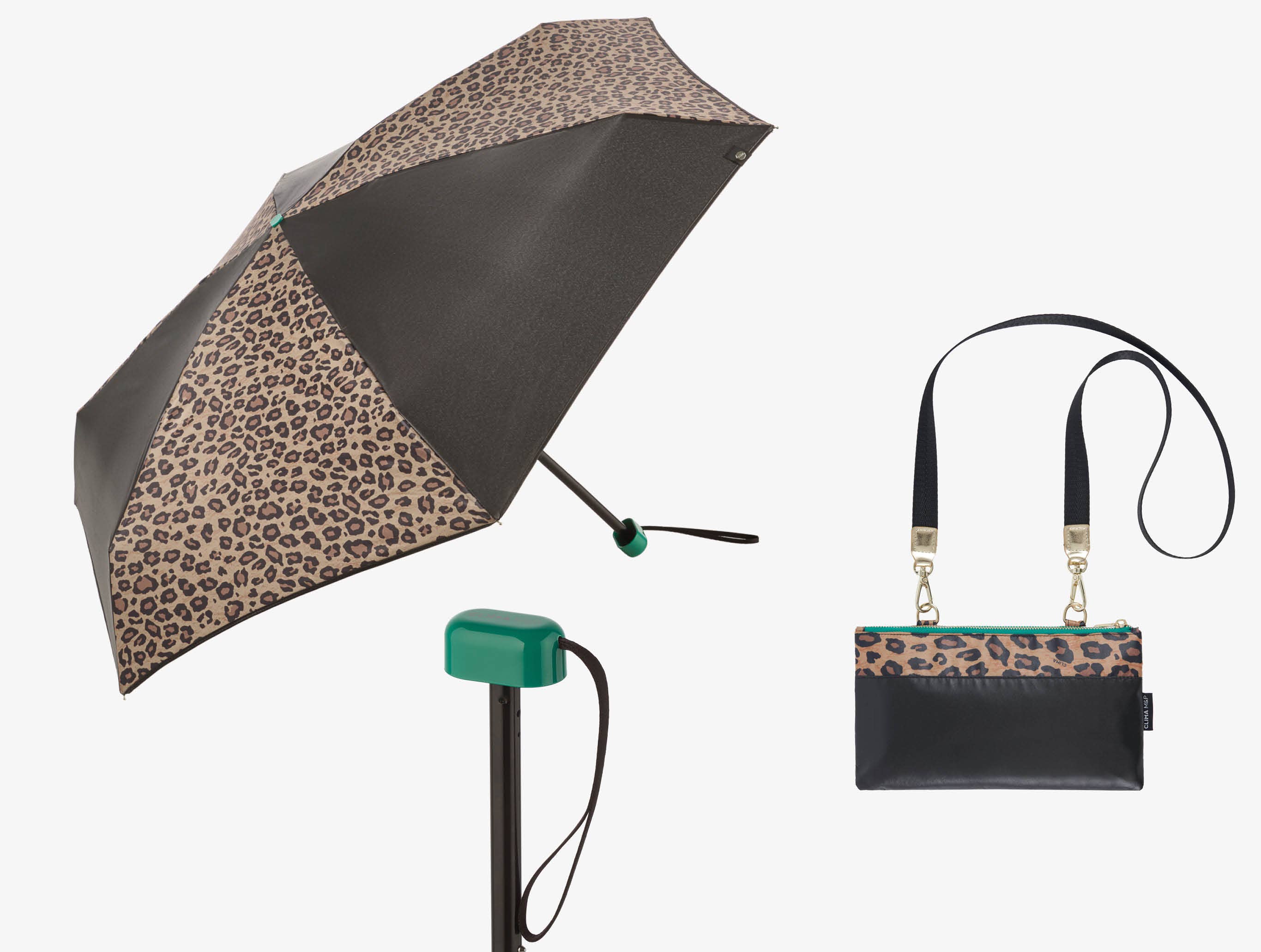 Mini Umbrella with Pouch- green