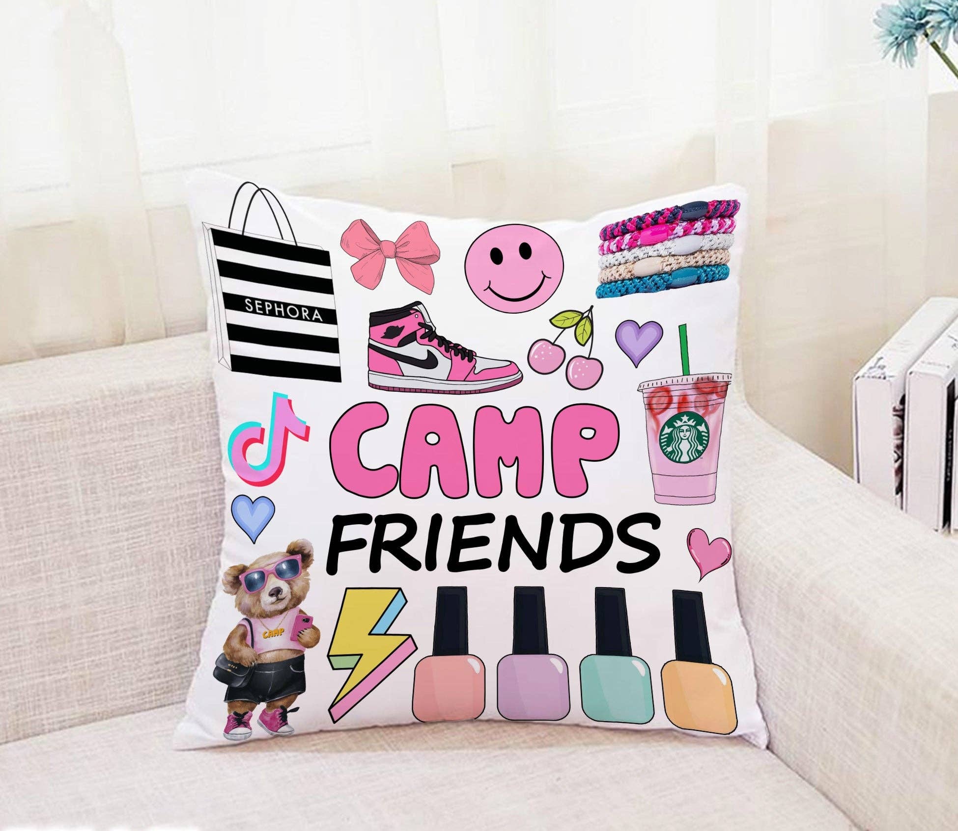 Autograph Pillow - Camp Friends glam