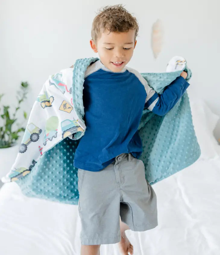 Couverture personnalisée pour bébé et tout-petit – Camions de chantier