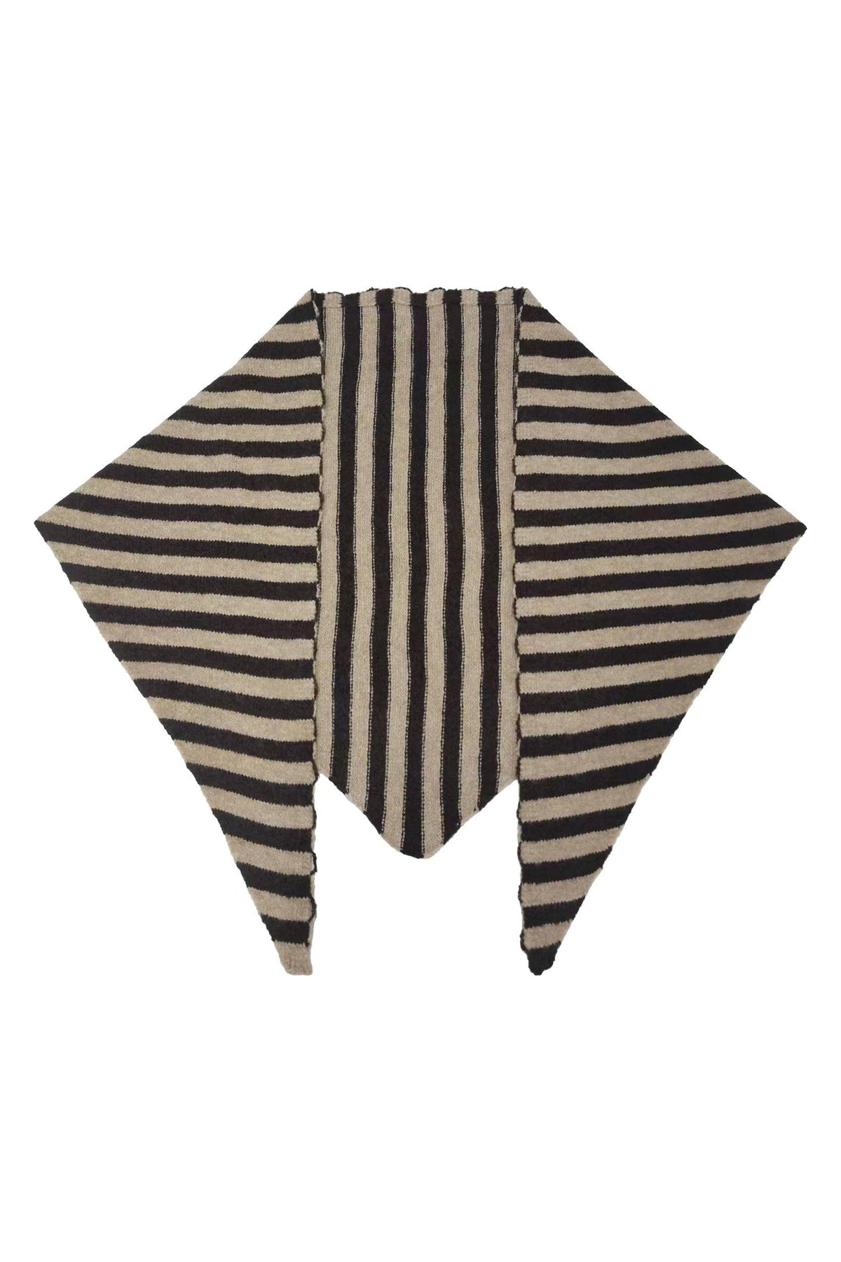 Striped Triangle Knit Scarf
