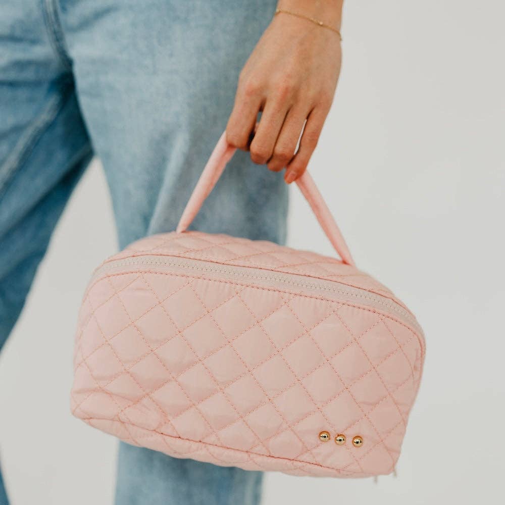 Quilted Cosmetics Bag - pink