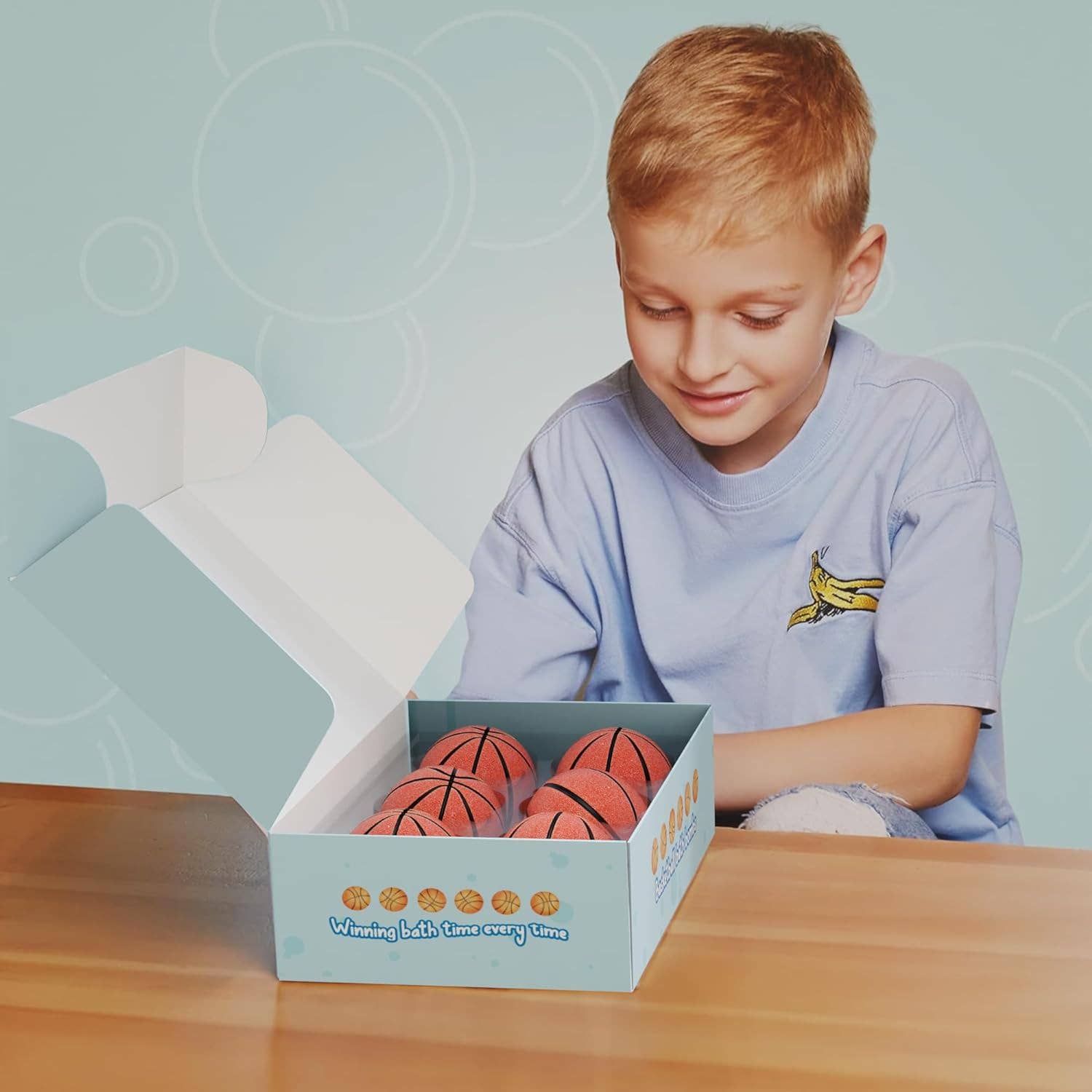 Kids Basketball Bath Bombs with prize Inside- 6 Pack