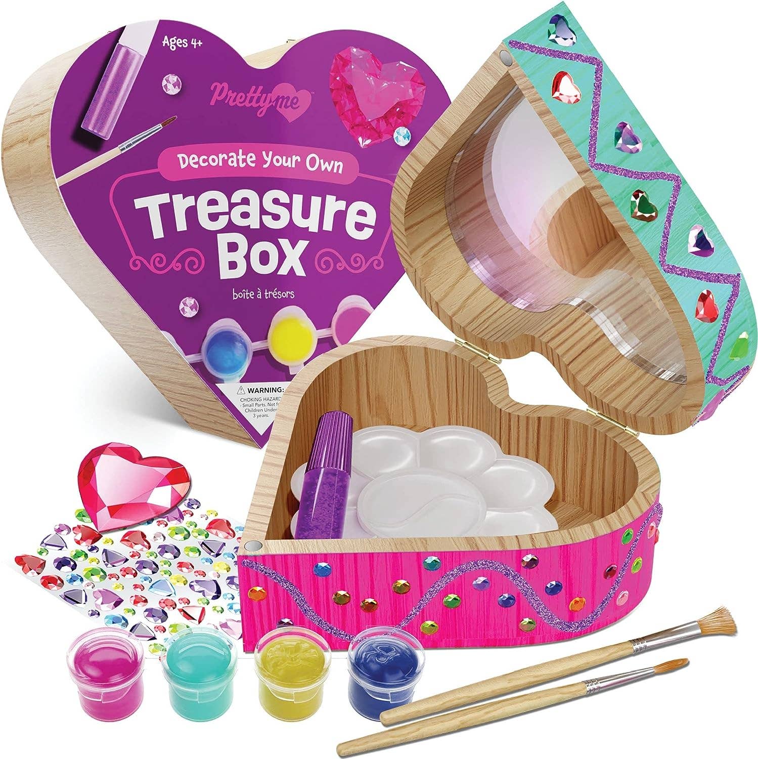 Paint Your Own Wooden Heart Treasure Box