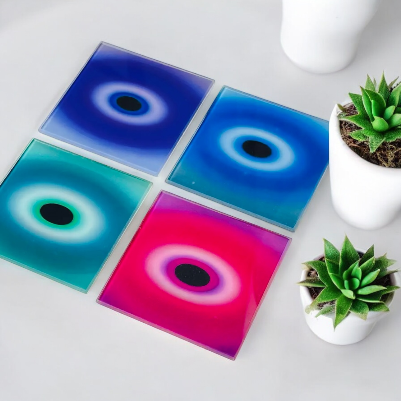 Ensemble de dessous de verre porte-bonheur Evil Eye