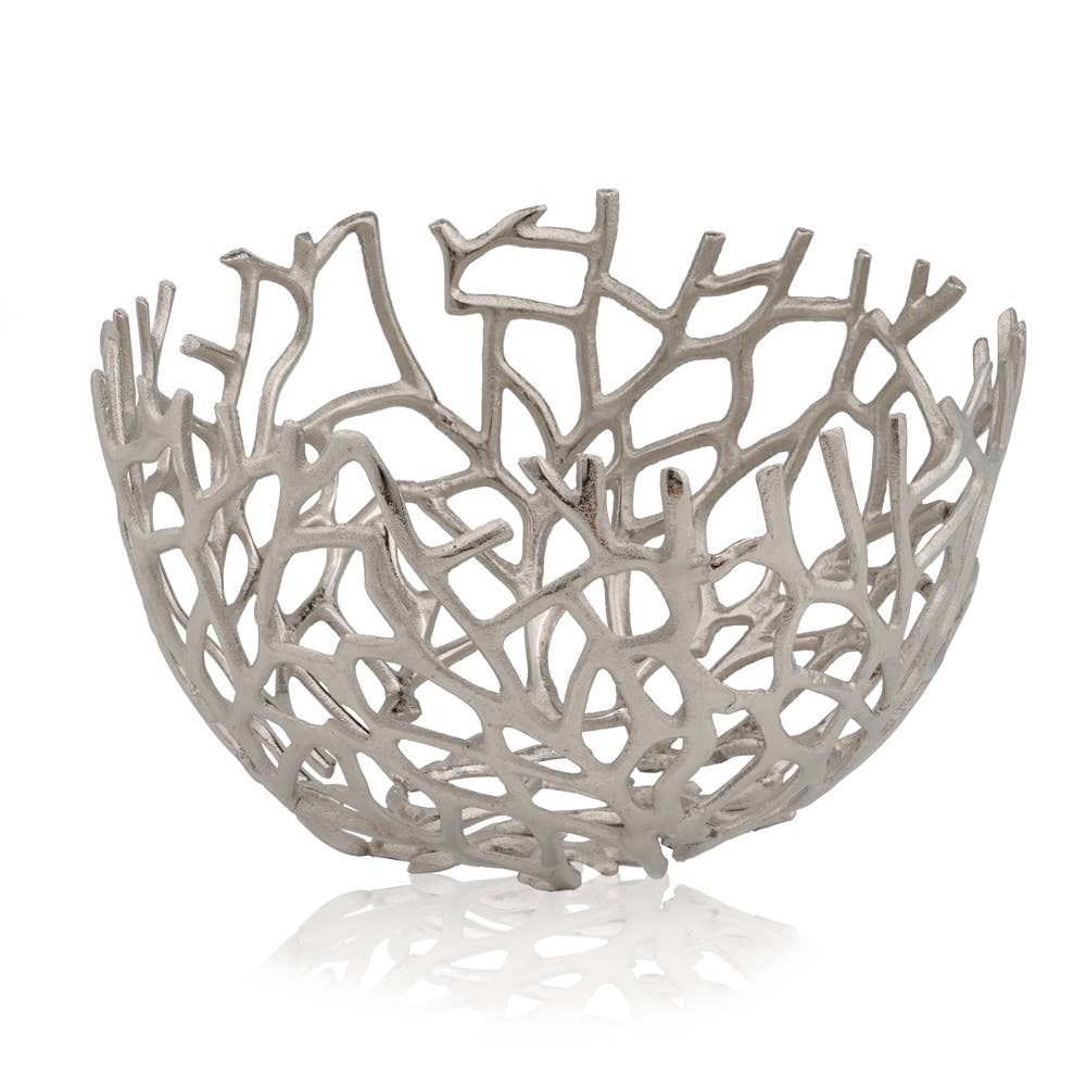 Silver Twigs Round Bowl