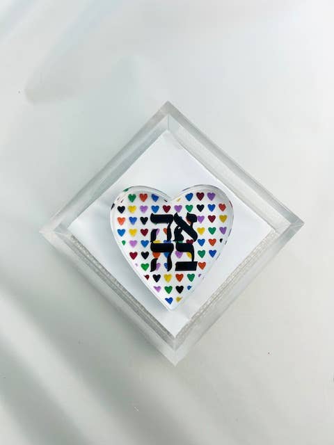 Acrylic Ahava Heart decor