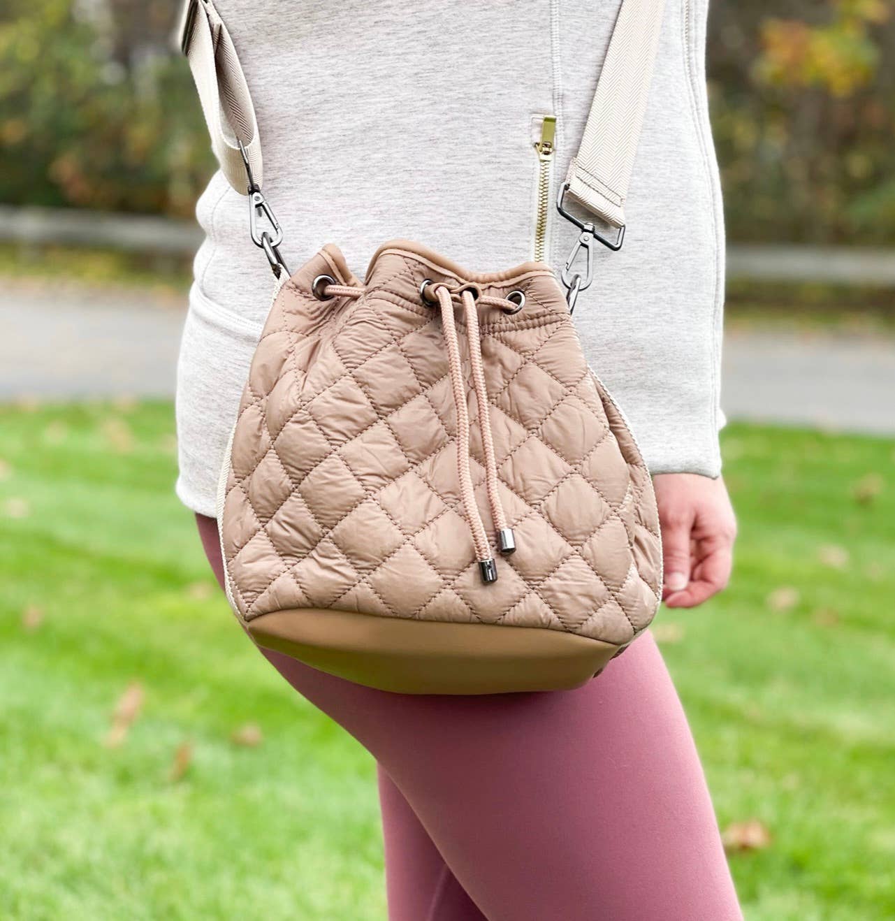 Sac seau Puffer : Tan