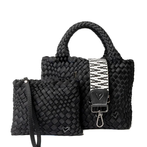 PETIT SAC FOURRE-TOUT TISSÉ BRANDON - ONYX NOIR
