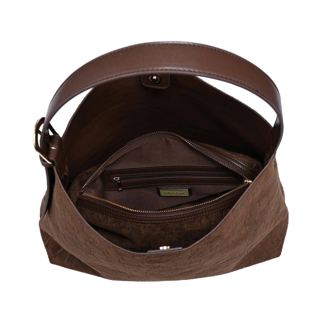 Croc suede shoulder Tote