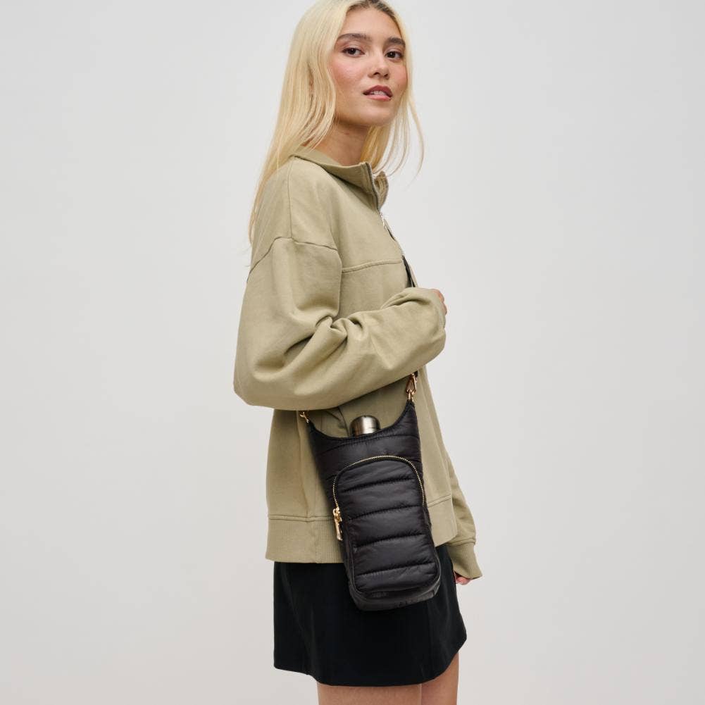 Water Bottle Nylon Puffer Crossbody