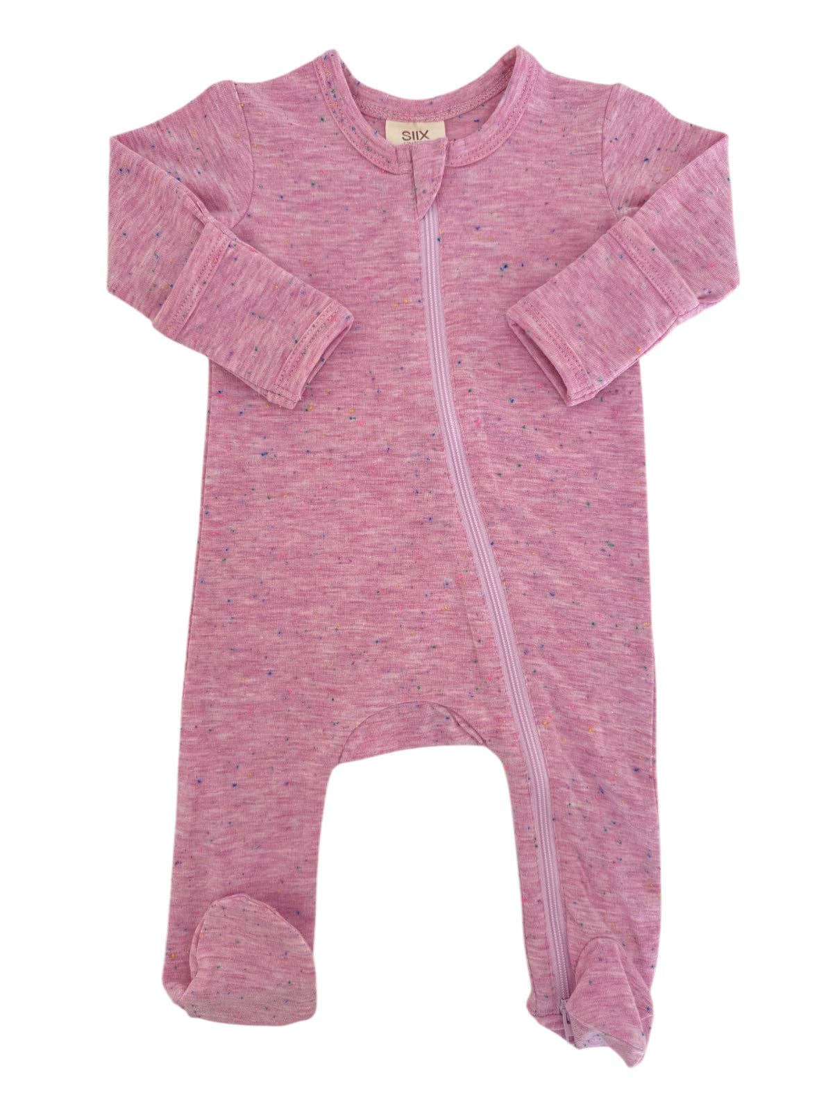 Pink Speckle / 2-Way Zip Footie