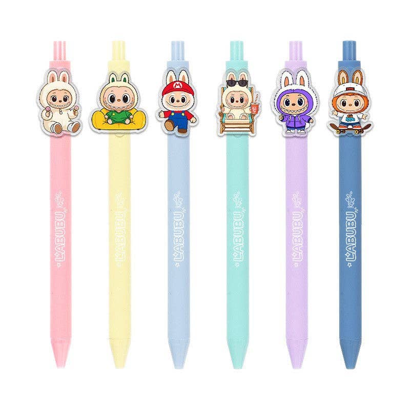 LABUBU 6 pack press gel ink pens