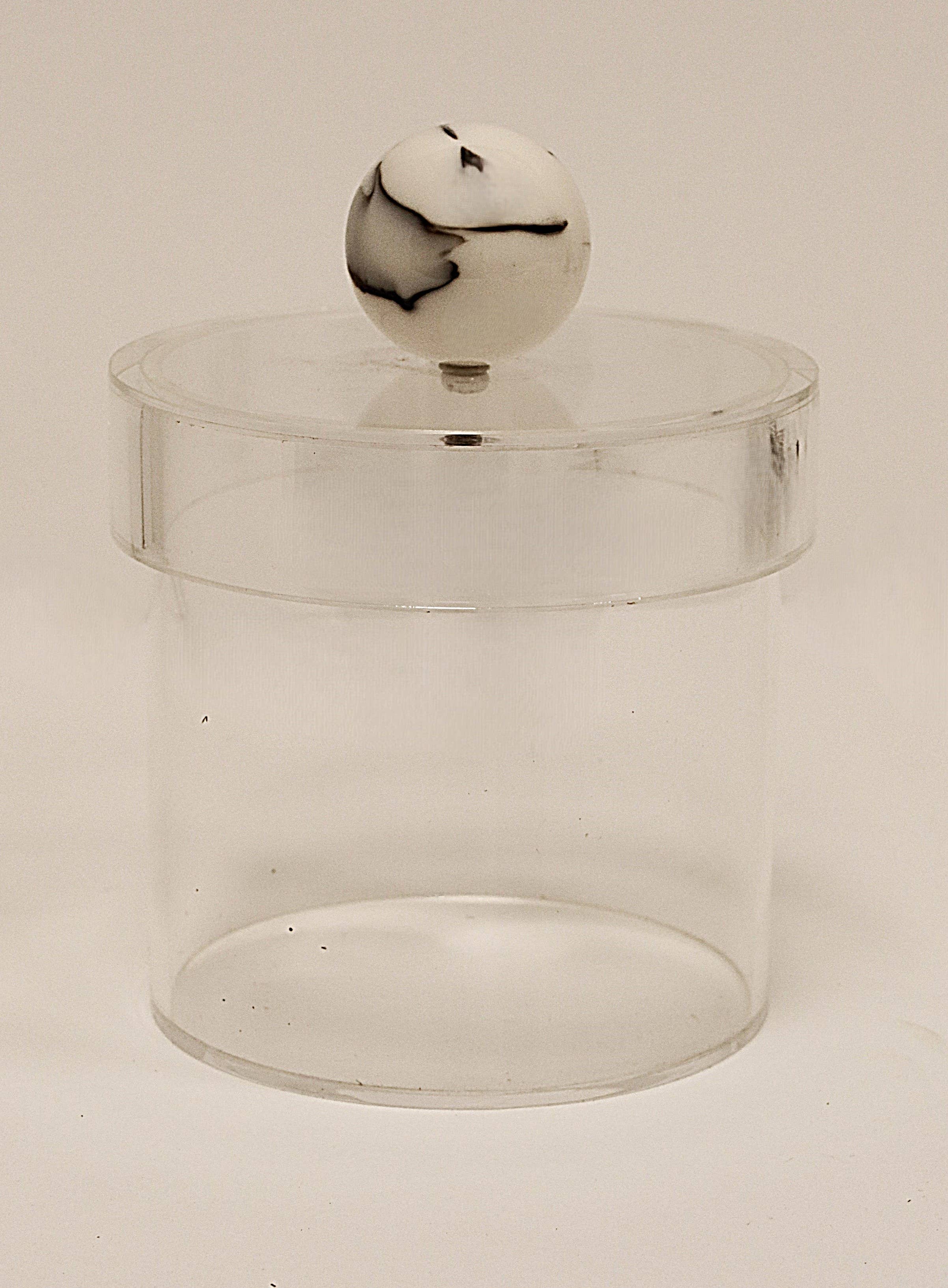 Acrylic Canister with marble Ball Knob