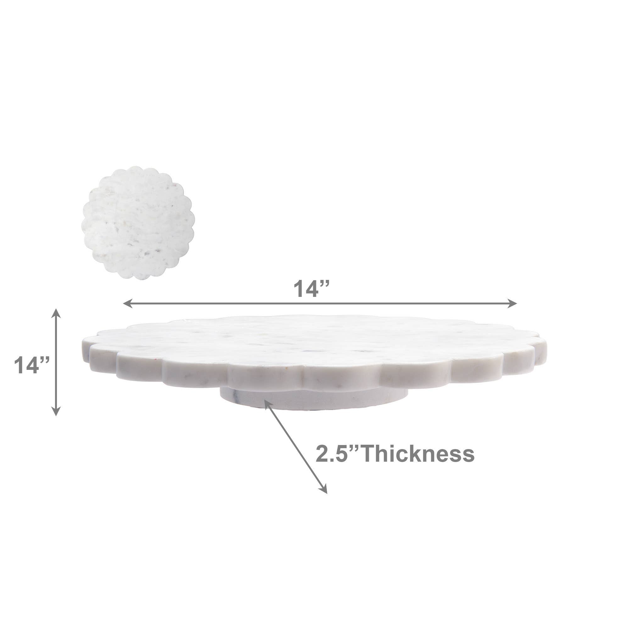 Marble Scallop Lazy Susan 14’’