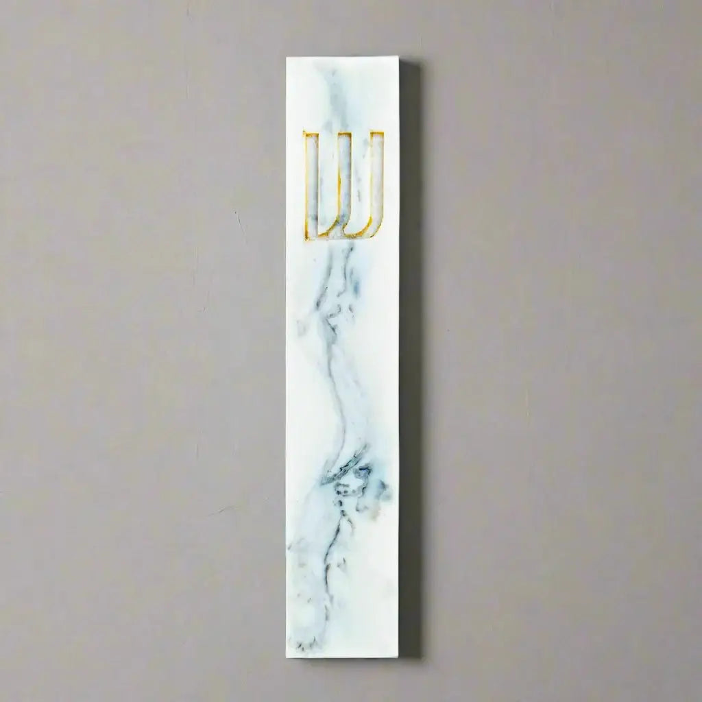 Resin Mezuzah - White