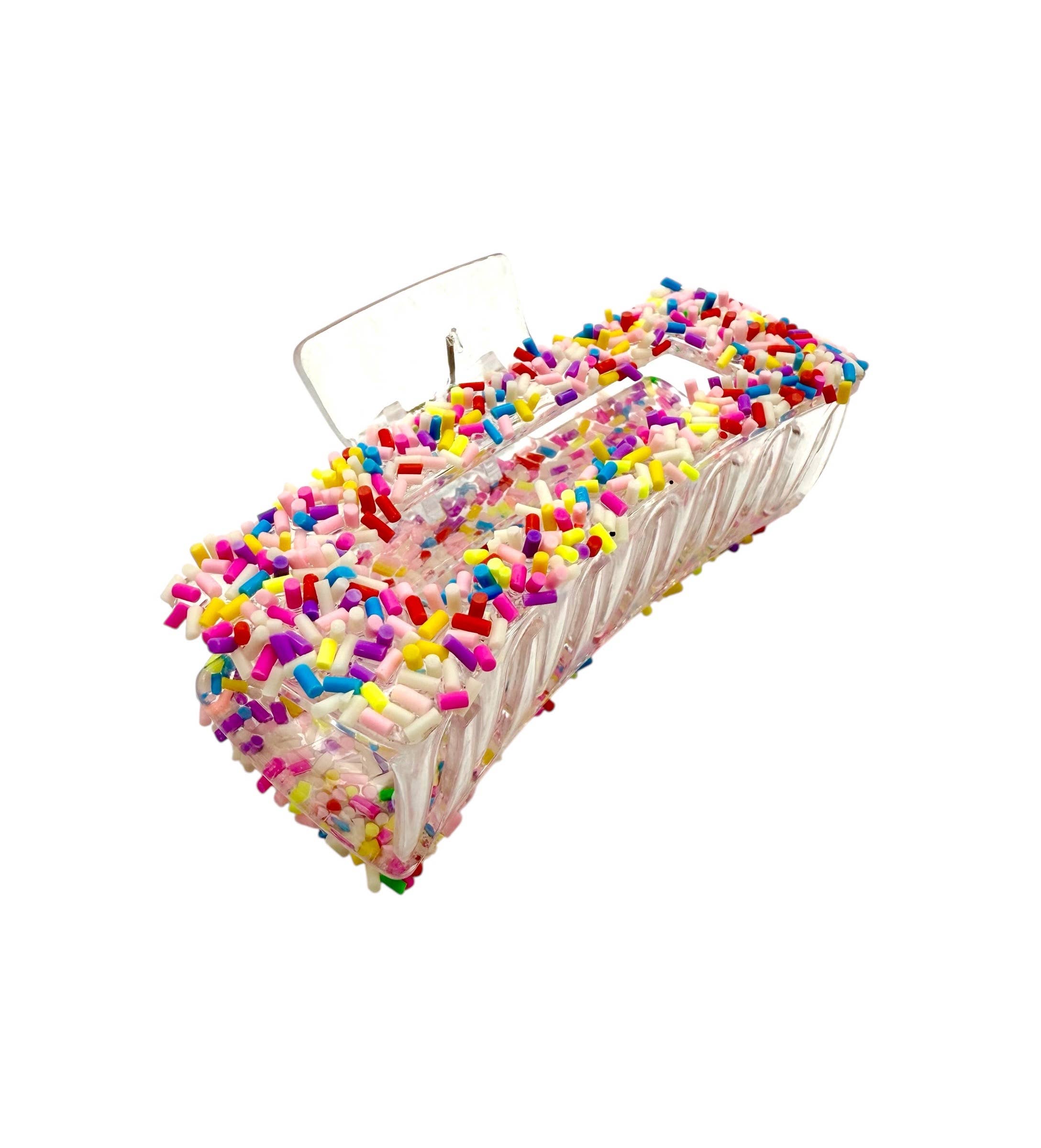 Sprinkles Rectangle Candy Hair Claws for Girls and Women