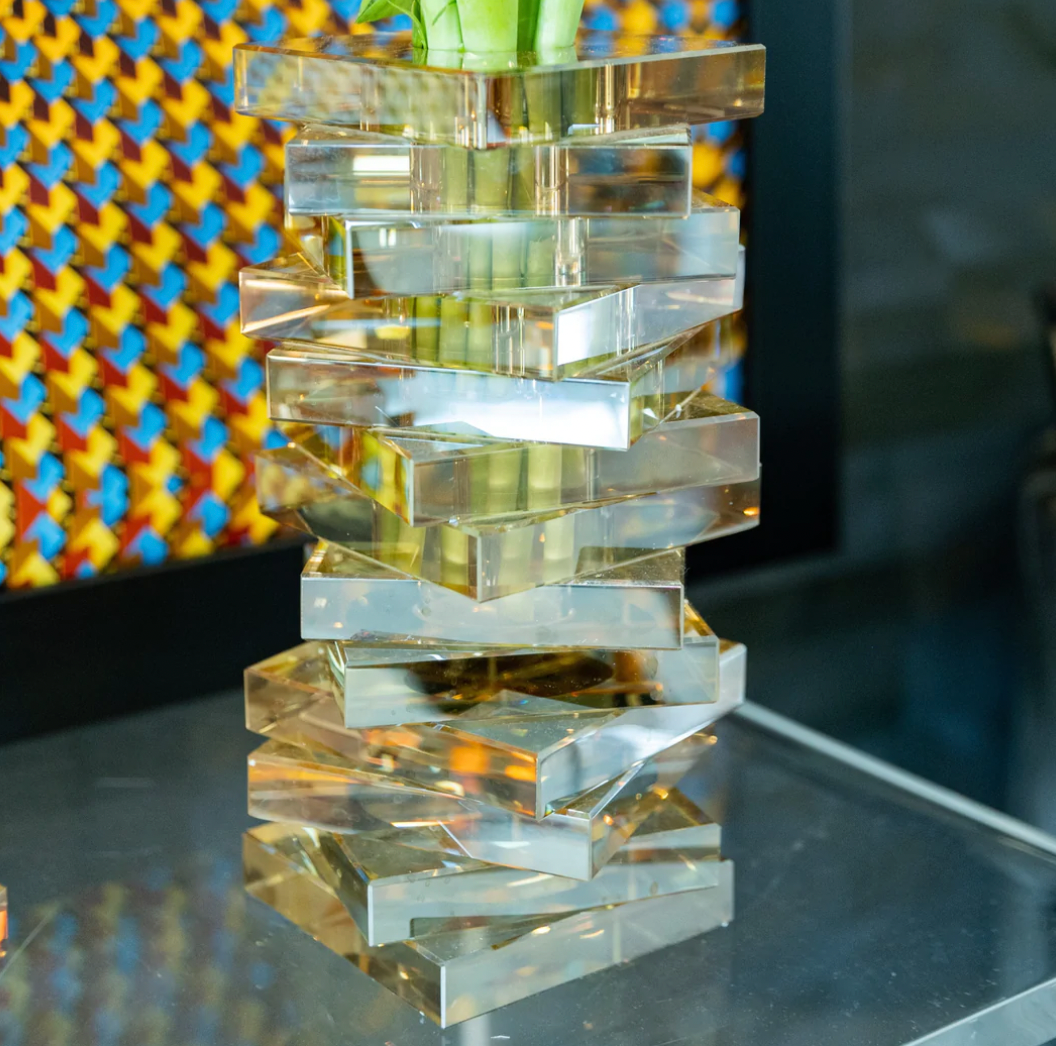 Crystal Twist Vase - Gold: Small