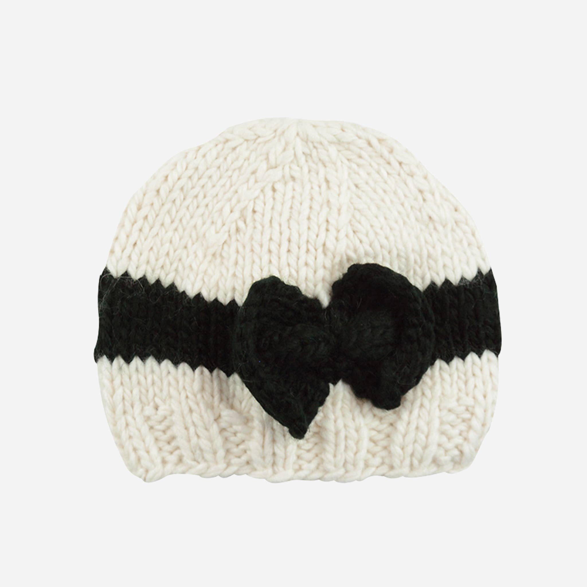Sabrina Bow Hat - Cream Black