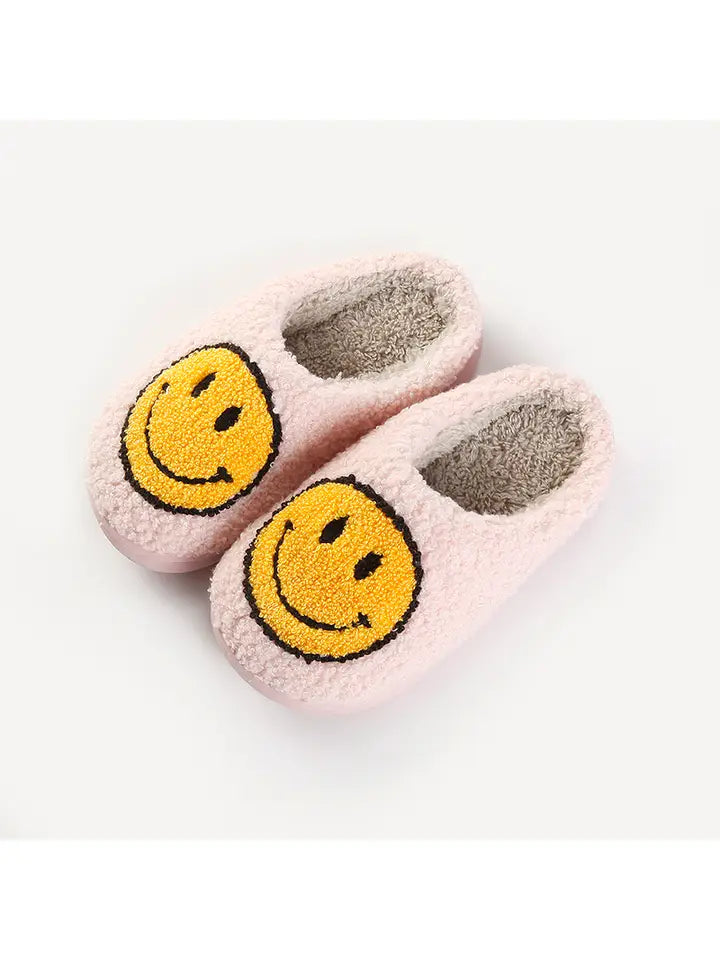 Chaussons en peluche douce Smiley pour enfants