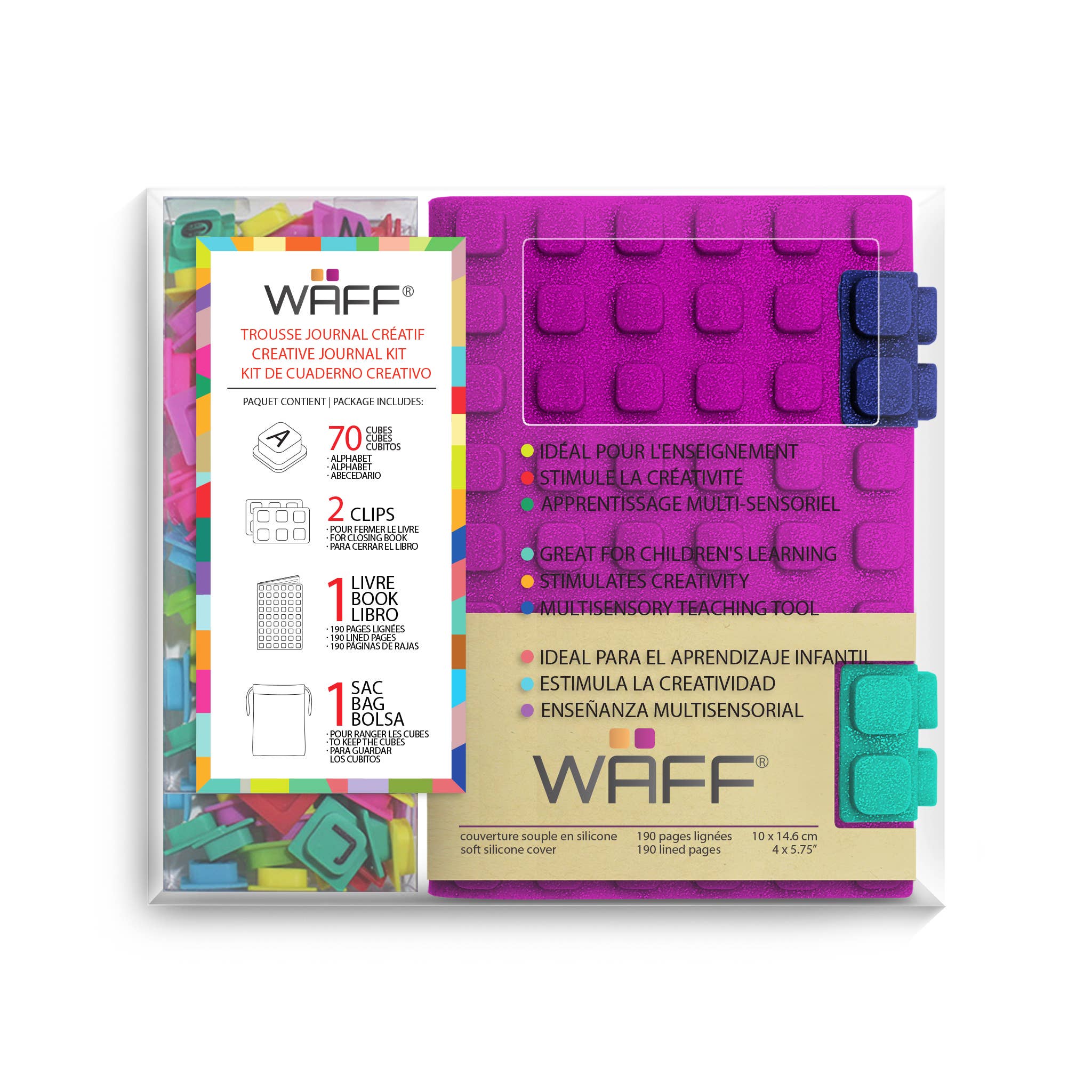 Medium Journal with DIY Cubes Glitter Fuchsia